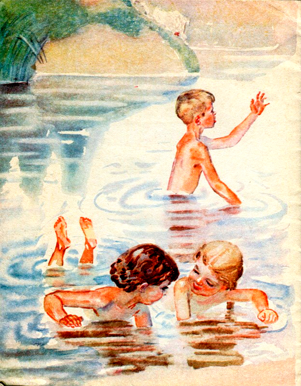 Дети купаются в водичке