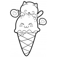 Няшный котик и мороженое