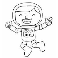 Счастливый мальчик-космонавт