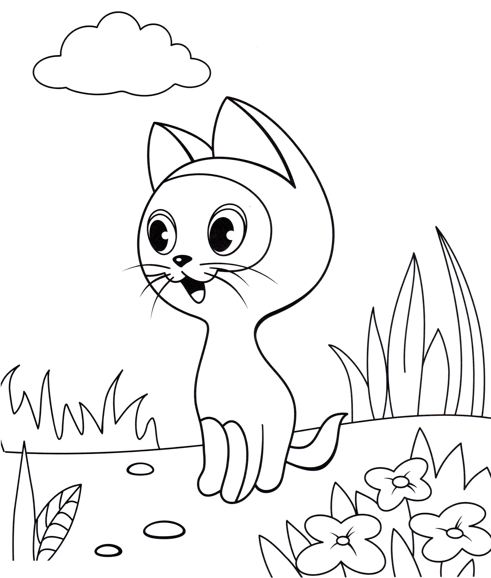 Раскраска мультик котенок Гав