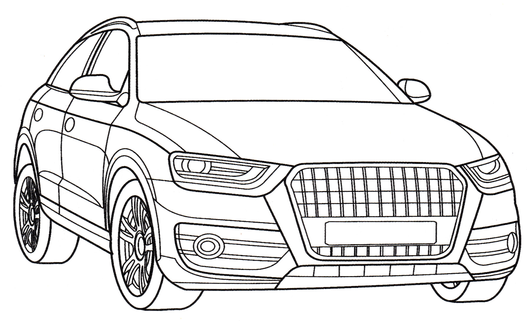 Раскраска Audi S5 Cabriolet - распечатать бесплатно