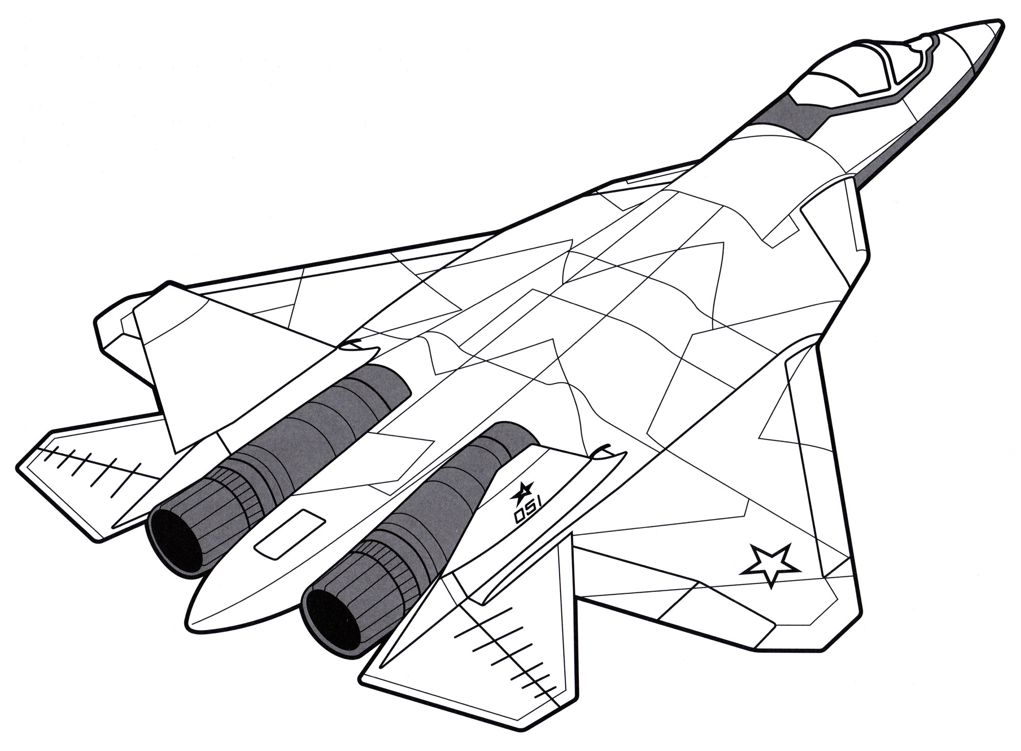 Раскраска Су-57