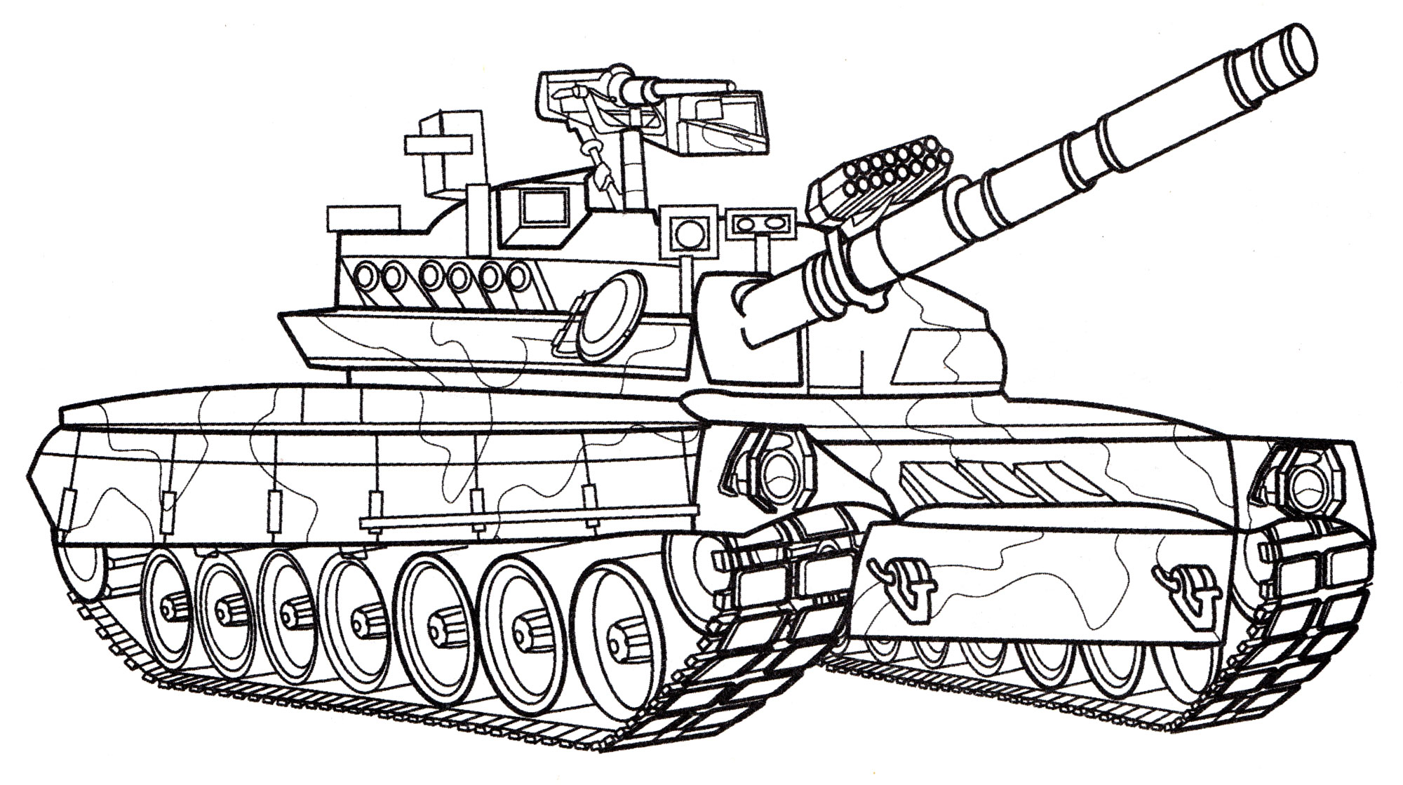 Раскраски для мальчиков бесплатно Большой танк т-90
