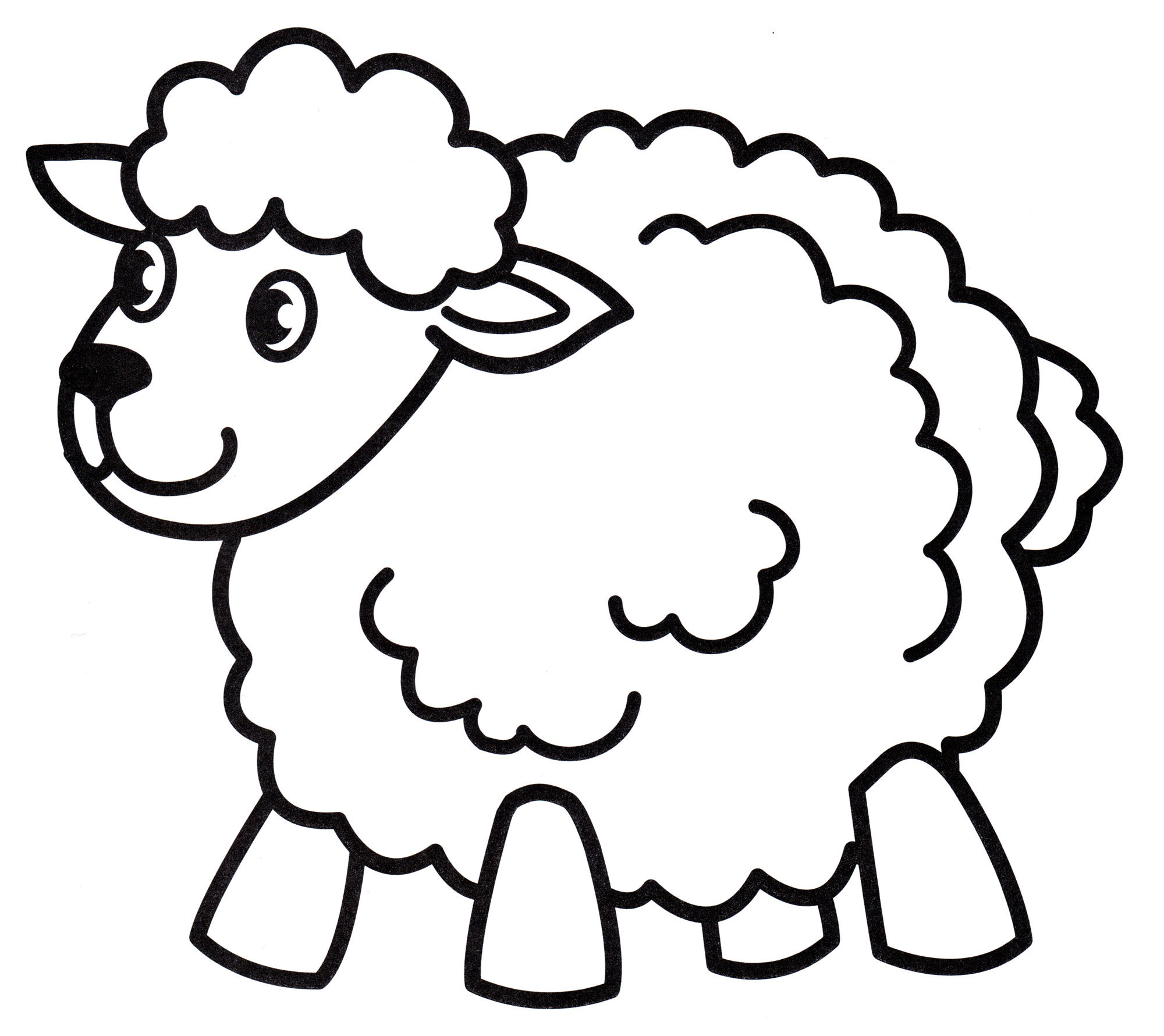 Маленькая овечка — раскраска