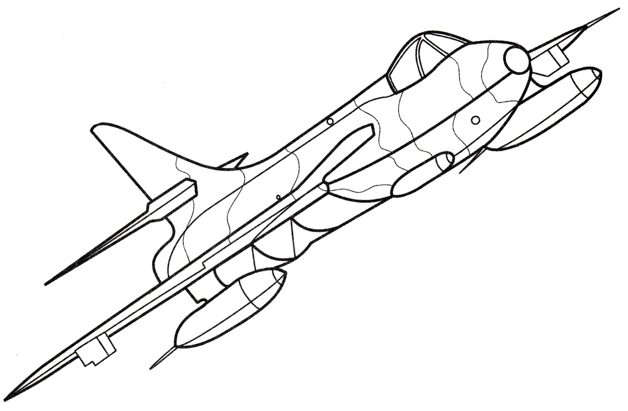 Раскраска Самолет-истребитель Hunter