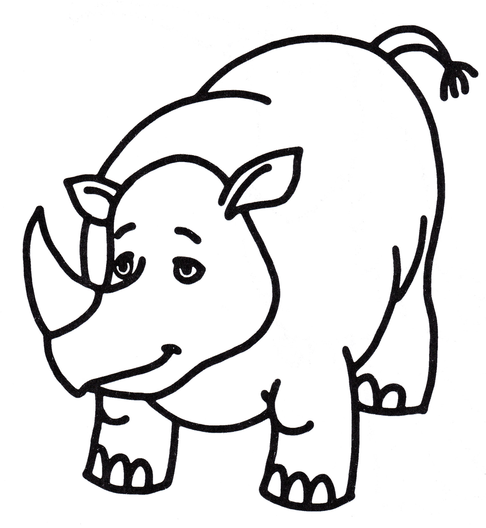 Раскраска Крупный носорог