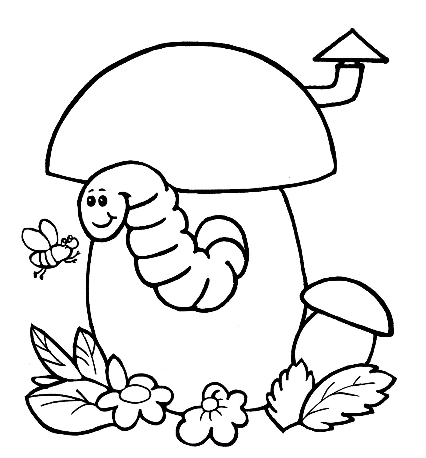 Детские раскраски грибы