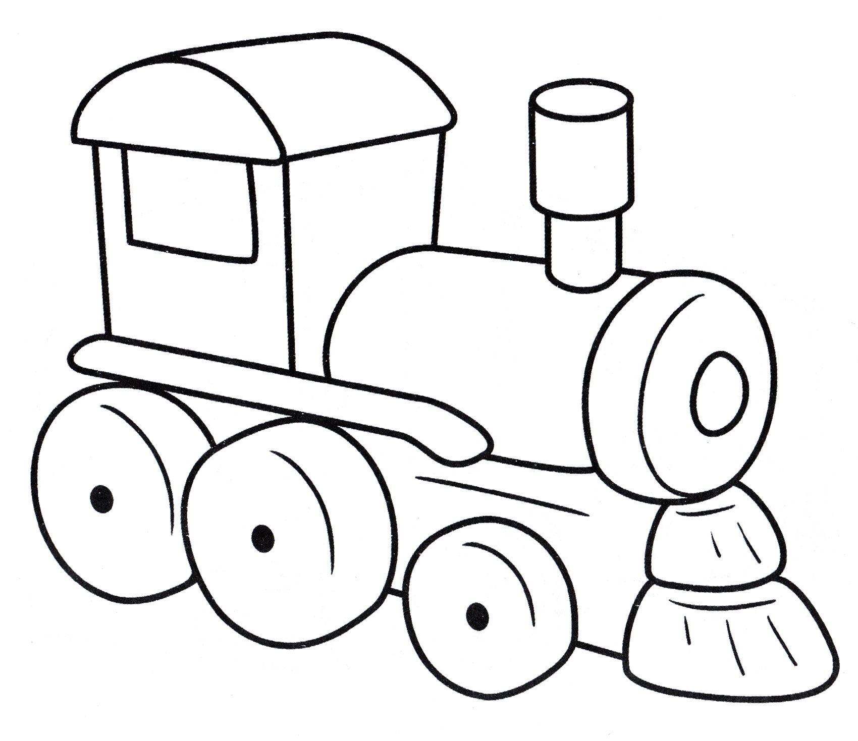 Раскраска - Мультик про паровозики и большие поезда