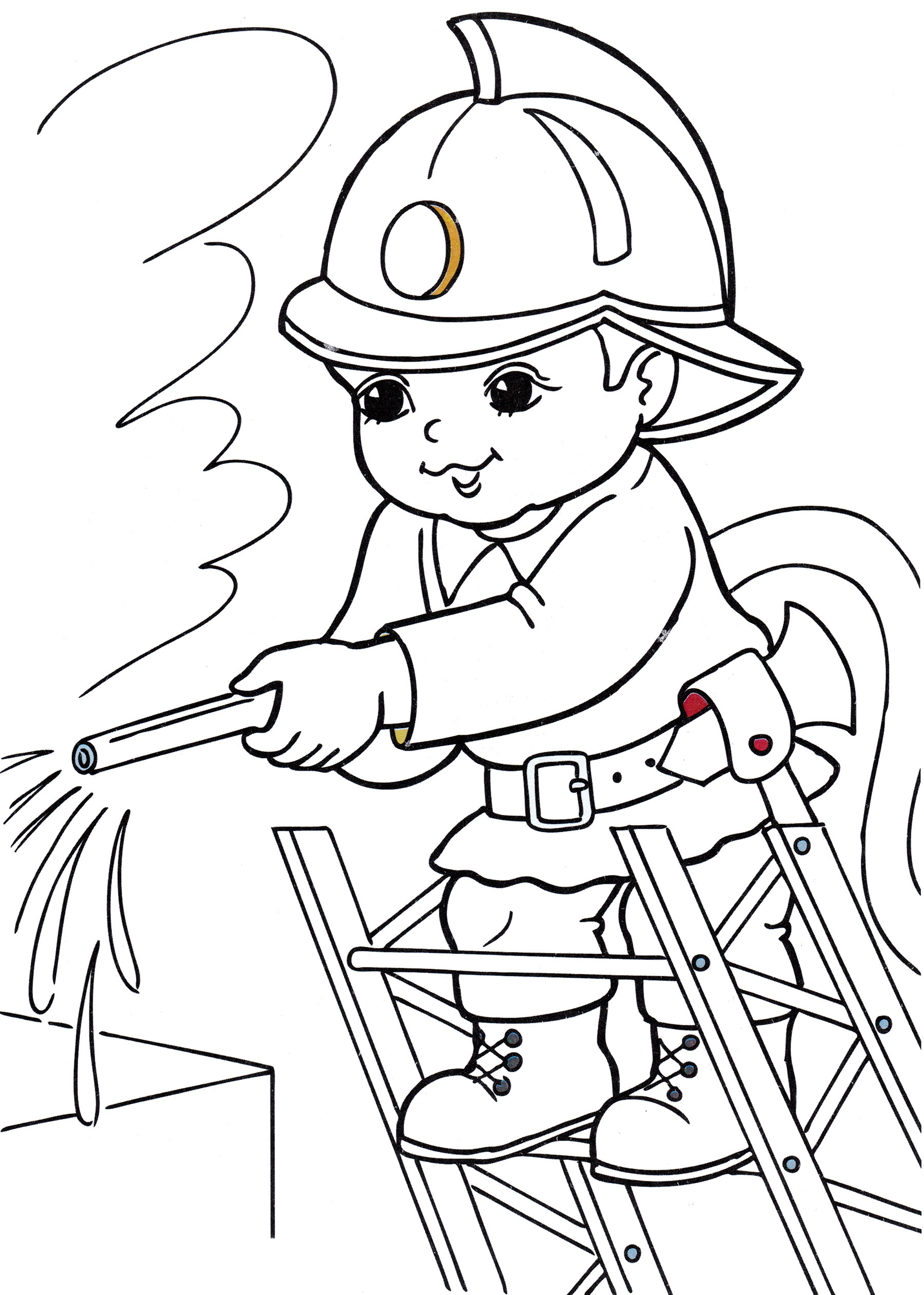 Раскраска Пожарный