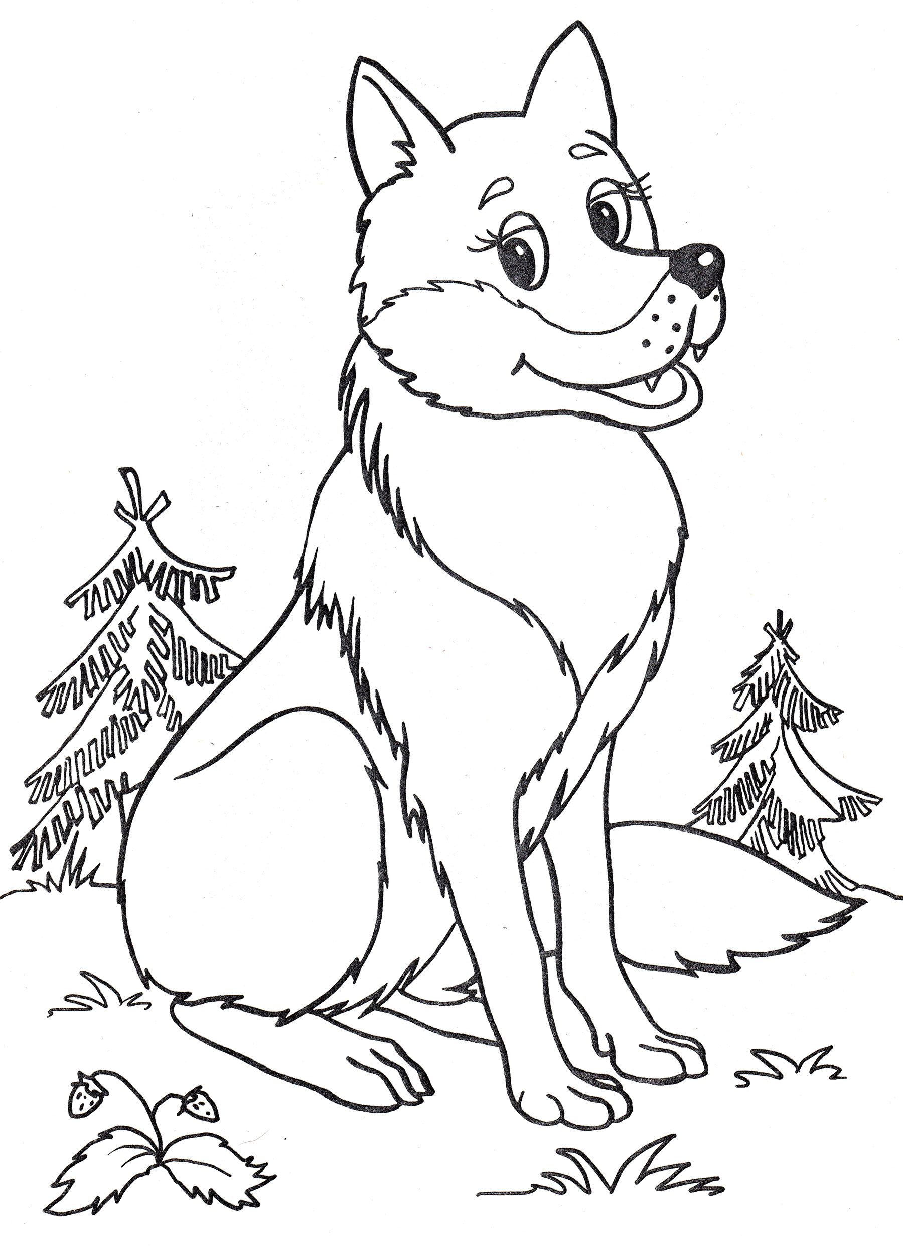 Раскраска лиса и волк — Все для детского сада