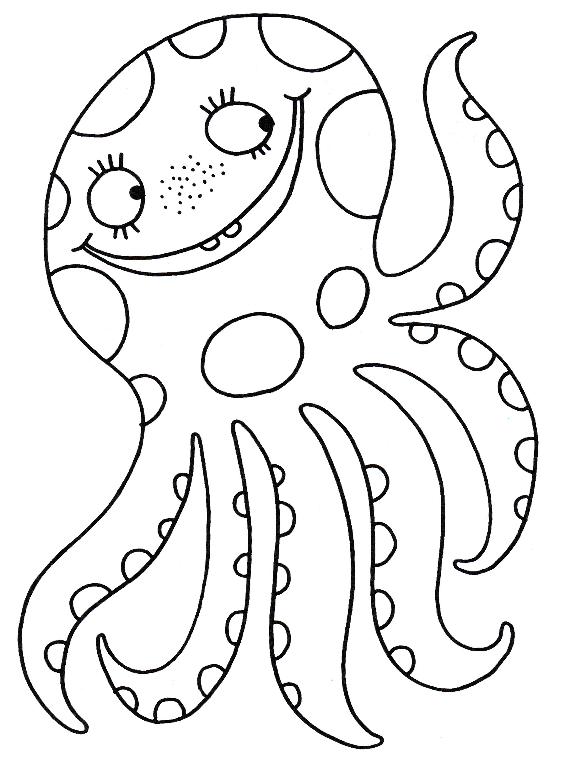 Раскраска Радостный осьминог