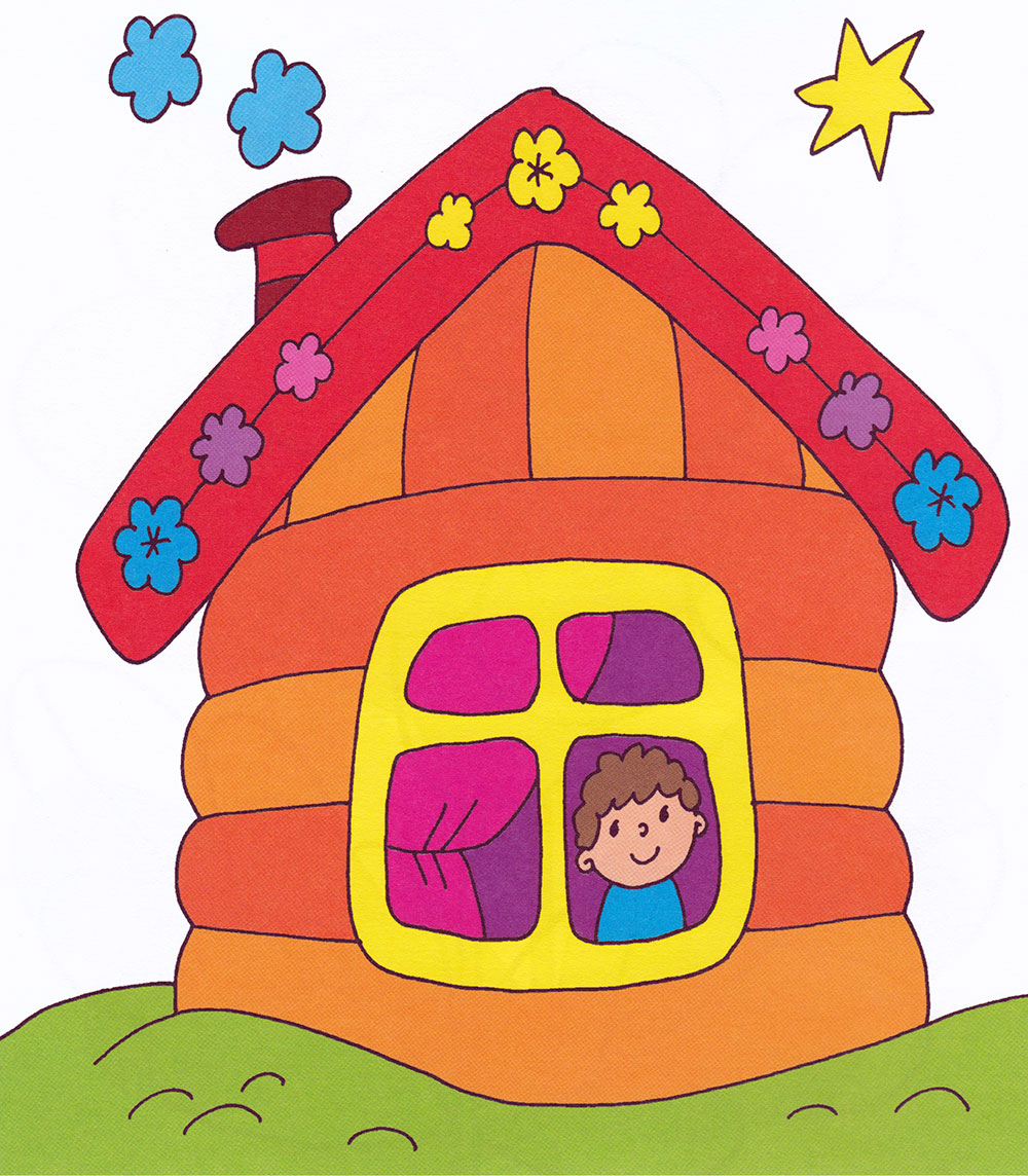 Деревянный дом детский рисунок