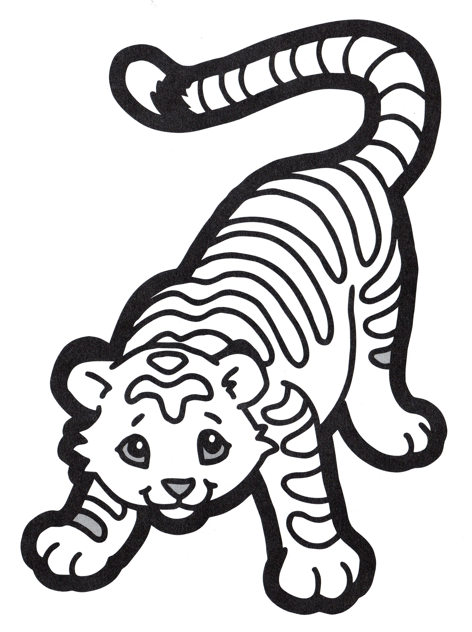 Мультяшный тигр раскраски картинки