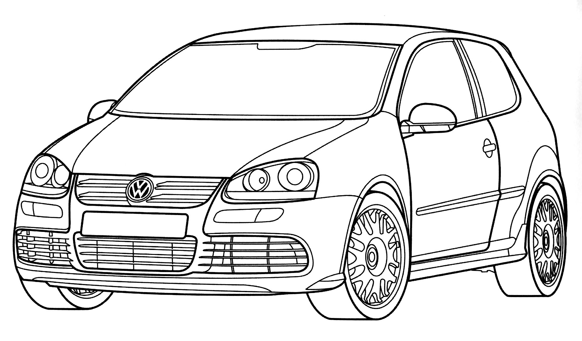 Раскраска Volkswagen Golf