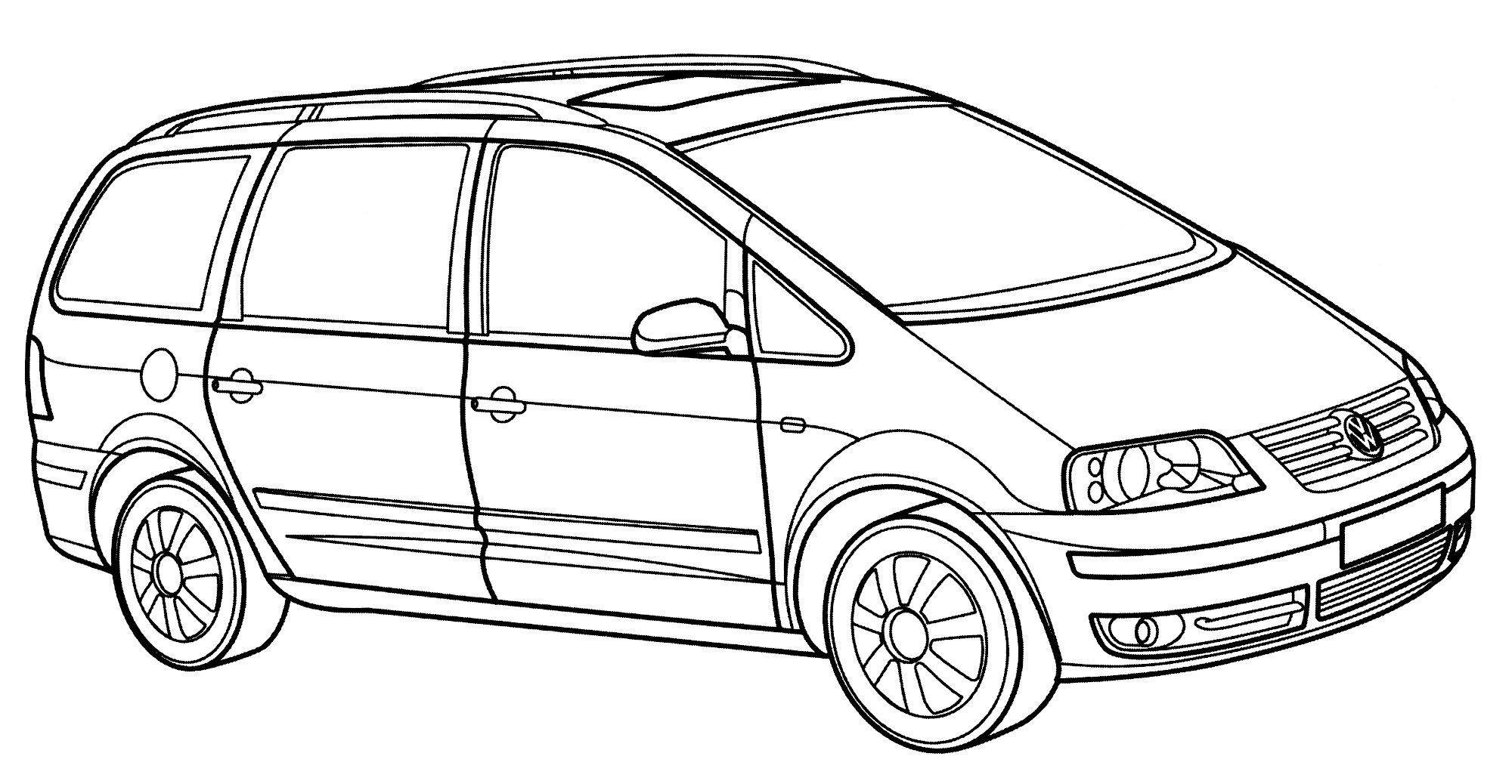Раскраска Volkswagen Sharan