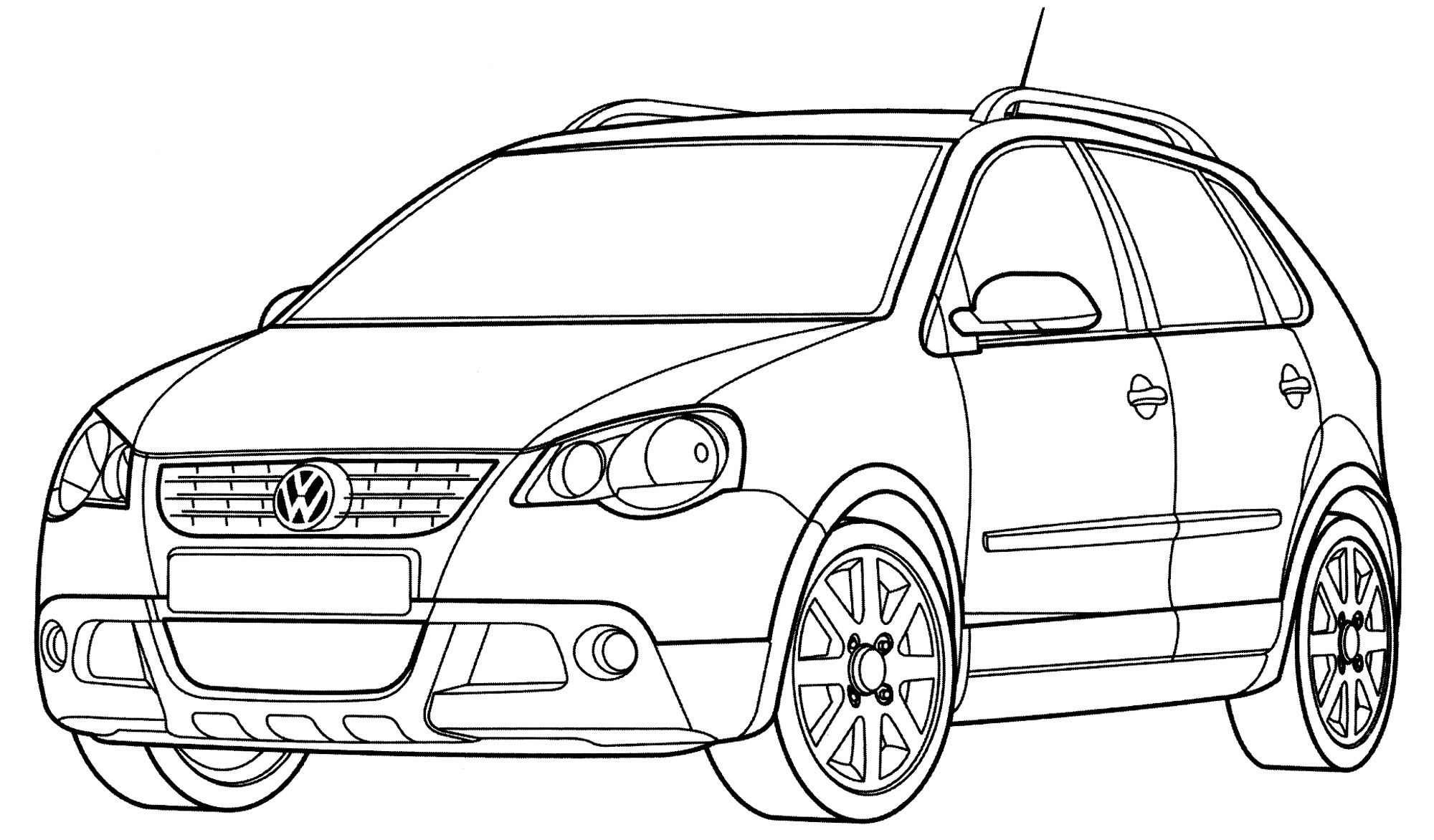 Раскраска Volkswagen CrossPolo