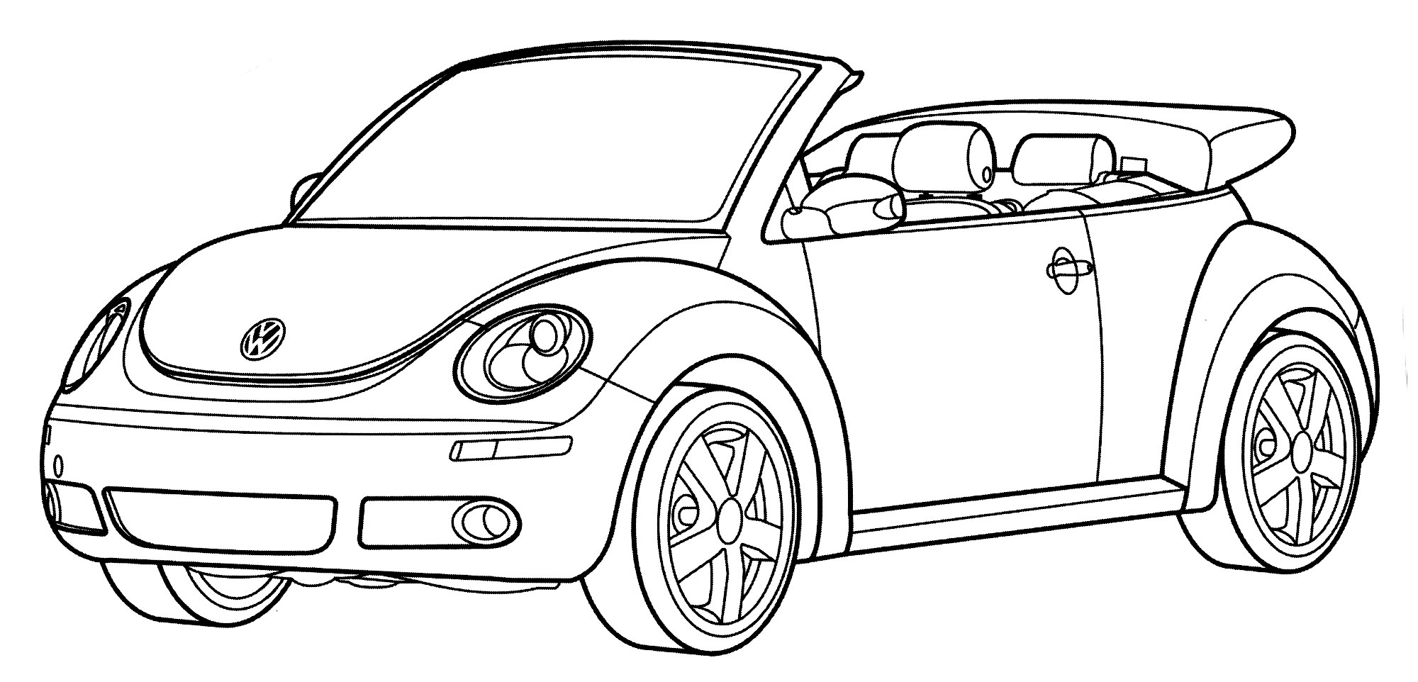 Раскраска Volkswagen New Beetle