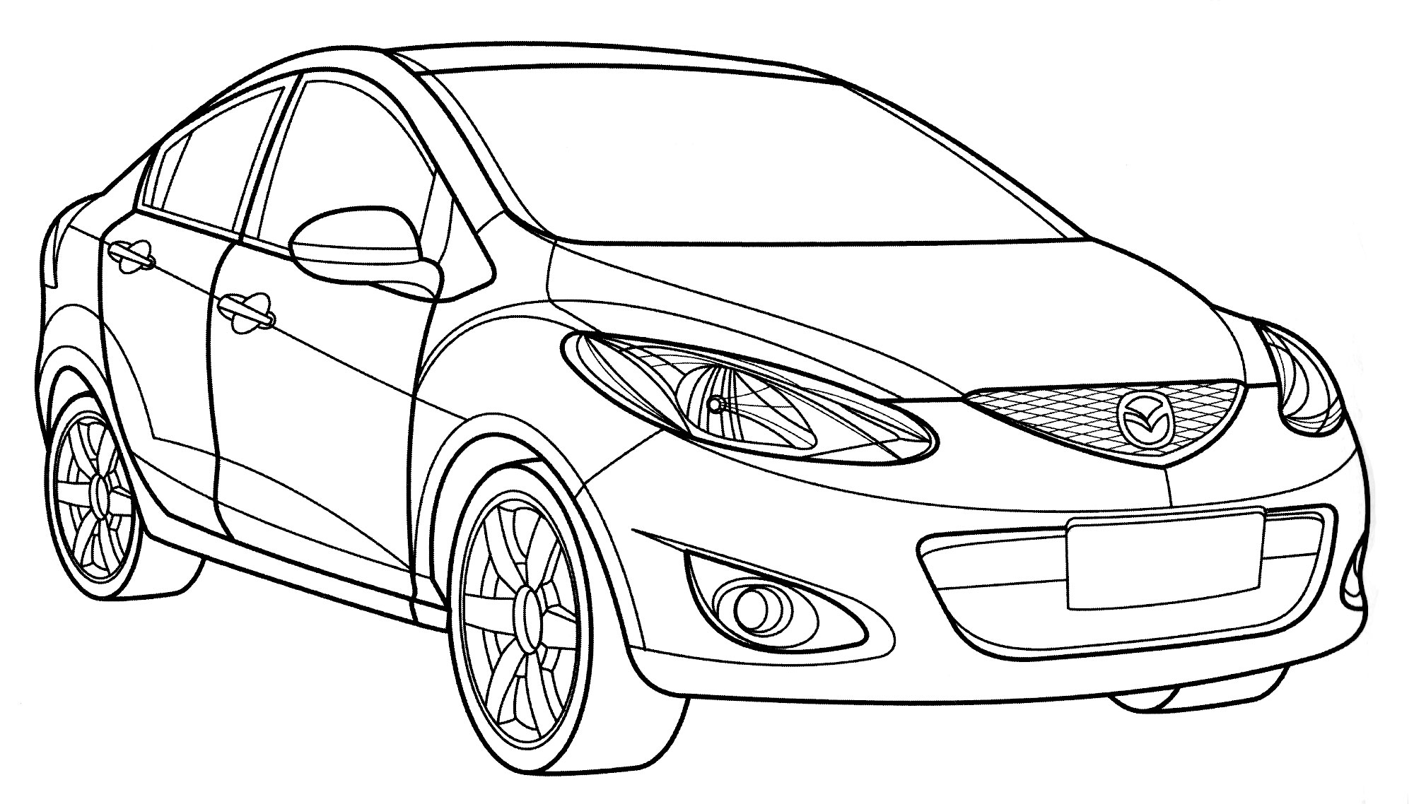 Раскраска Mazda 2 Sedan