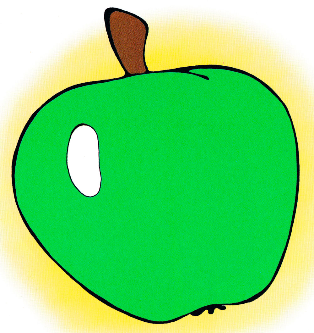 Яблоко контур зеленое
