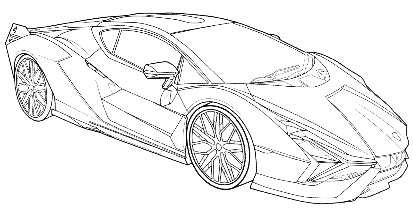 Раскраска Lamborghini Sian 2020