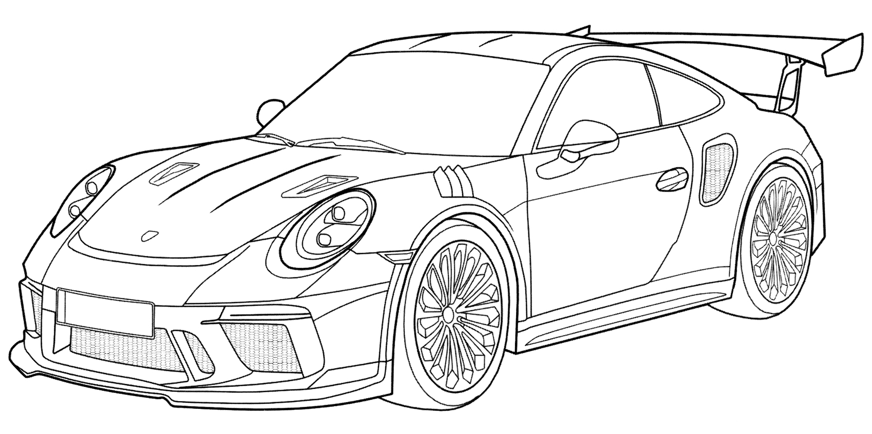 Раскраска Porsche 911 GT3 RS