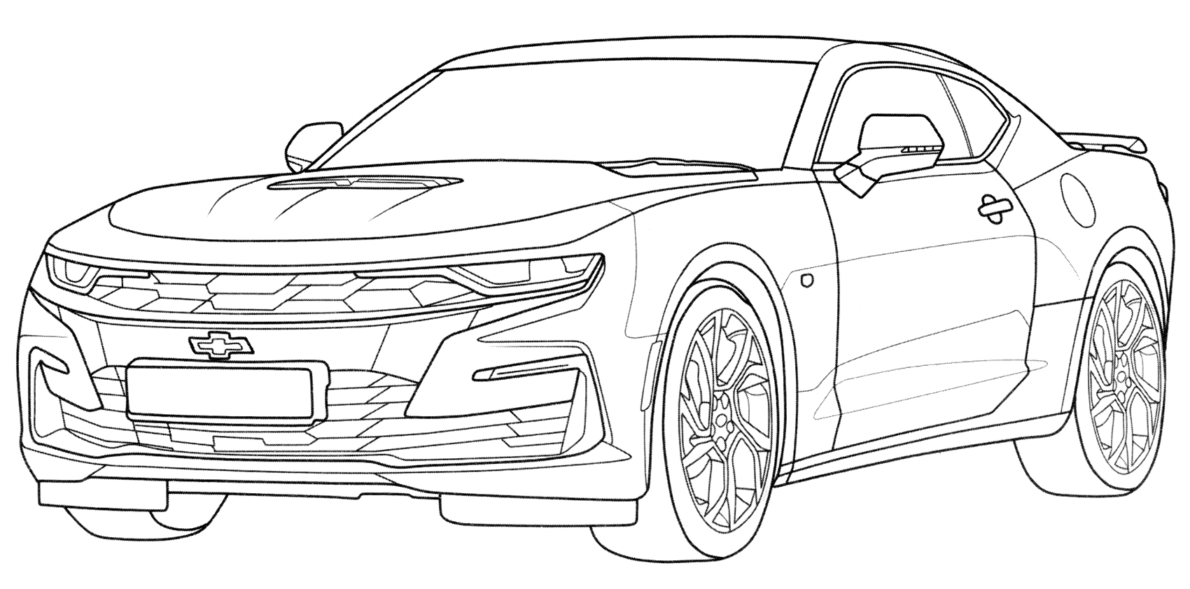 Раскраска Chevrolet Camaro.