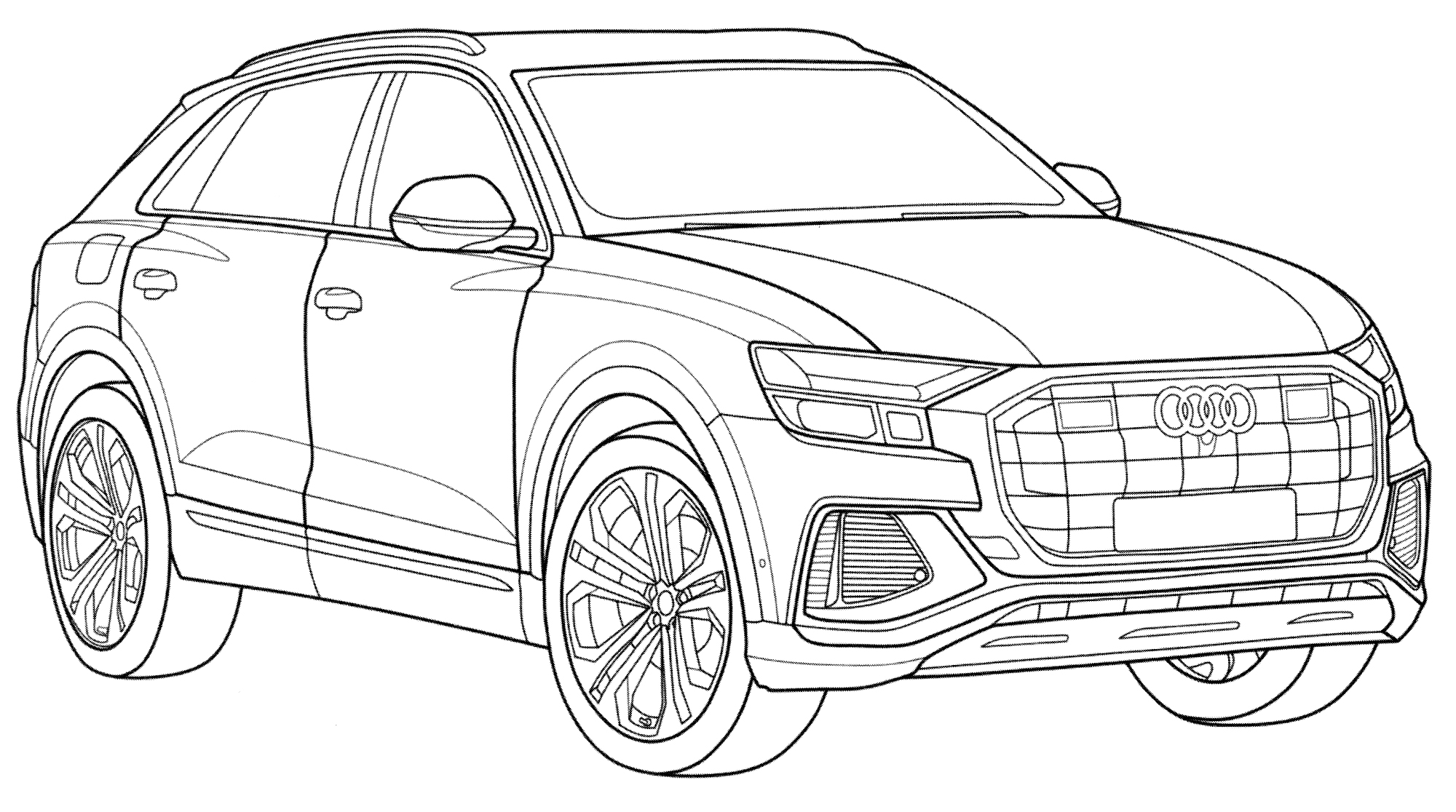Audi q8 раскраска