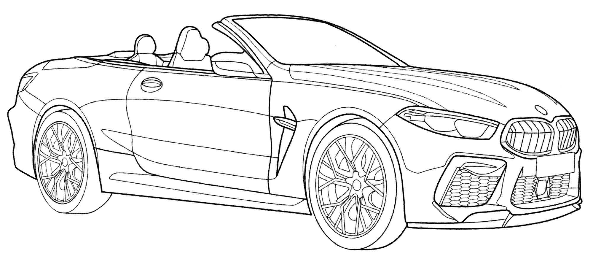 Раскраска BMW M8 Cabrio