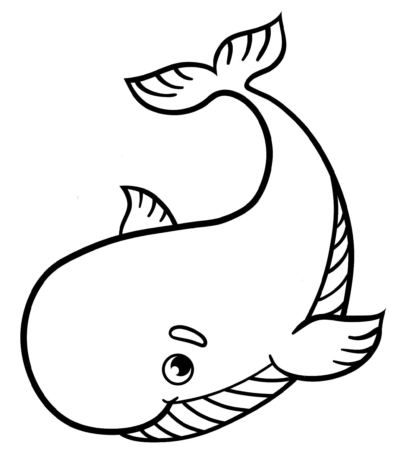 Раскраска Задорный кит