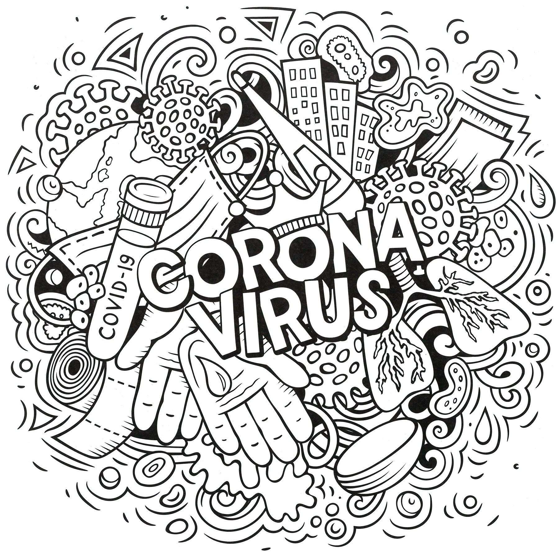 Раскраска Corona virus