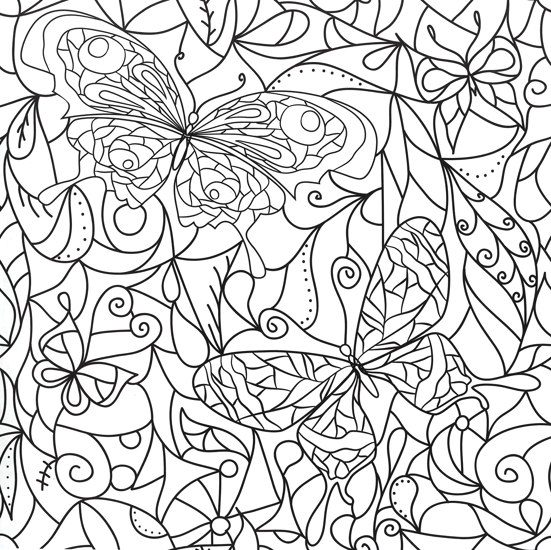 Раскраска Соцветье из бабочек