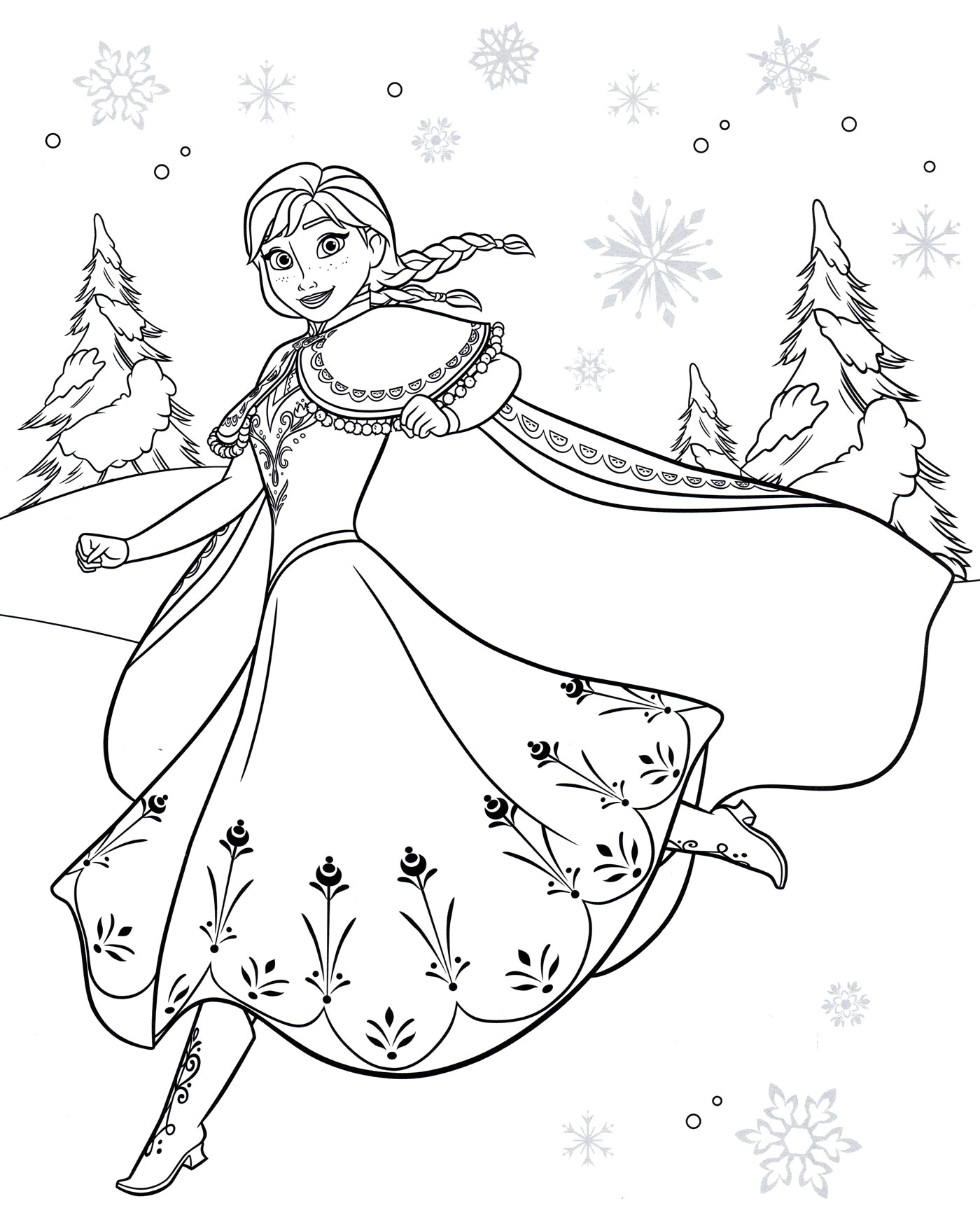 Раскраска зима фея в зимней одежде для детей распечатать
