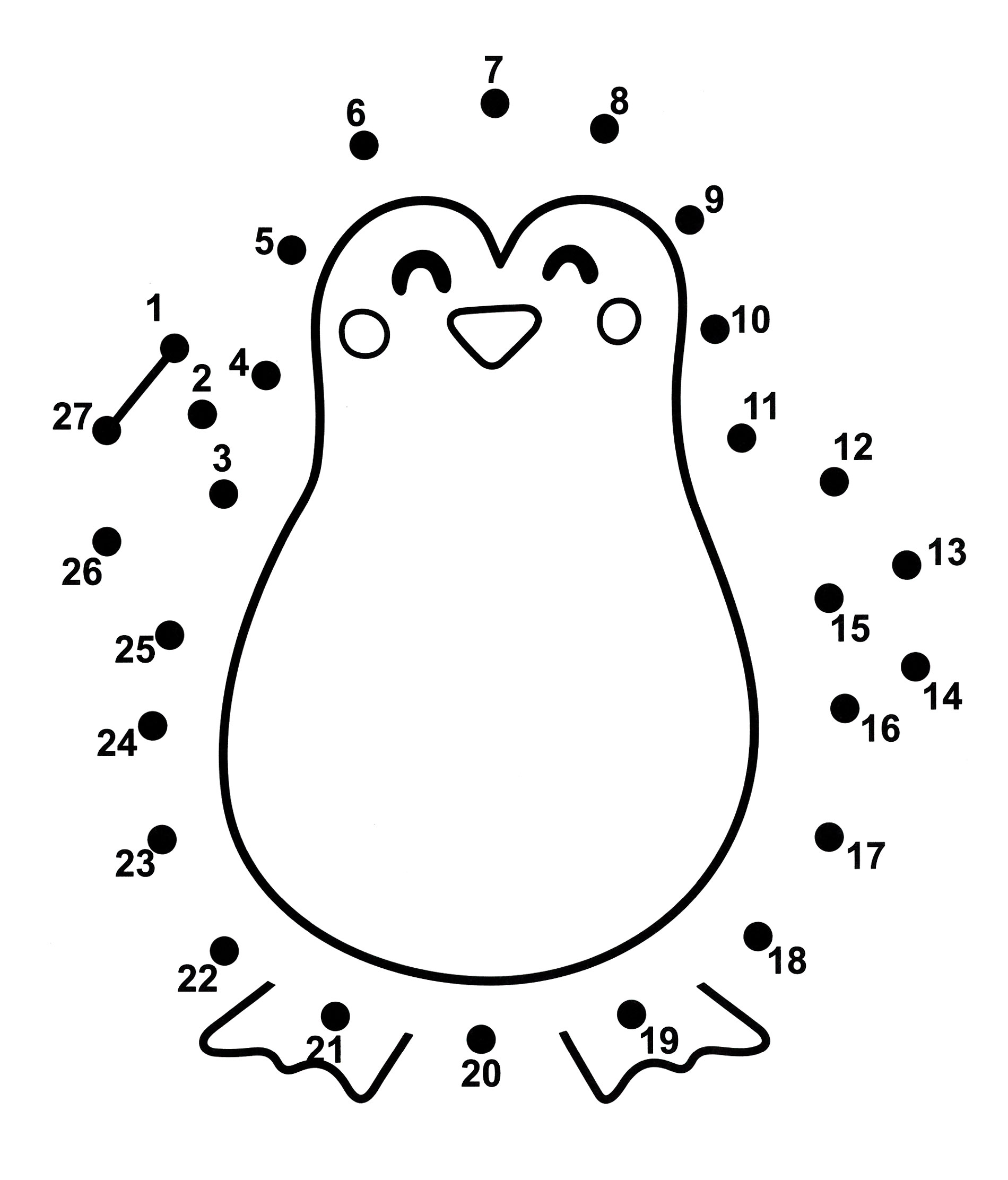 Раскраска Веселый пингвиненок