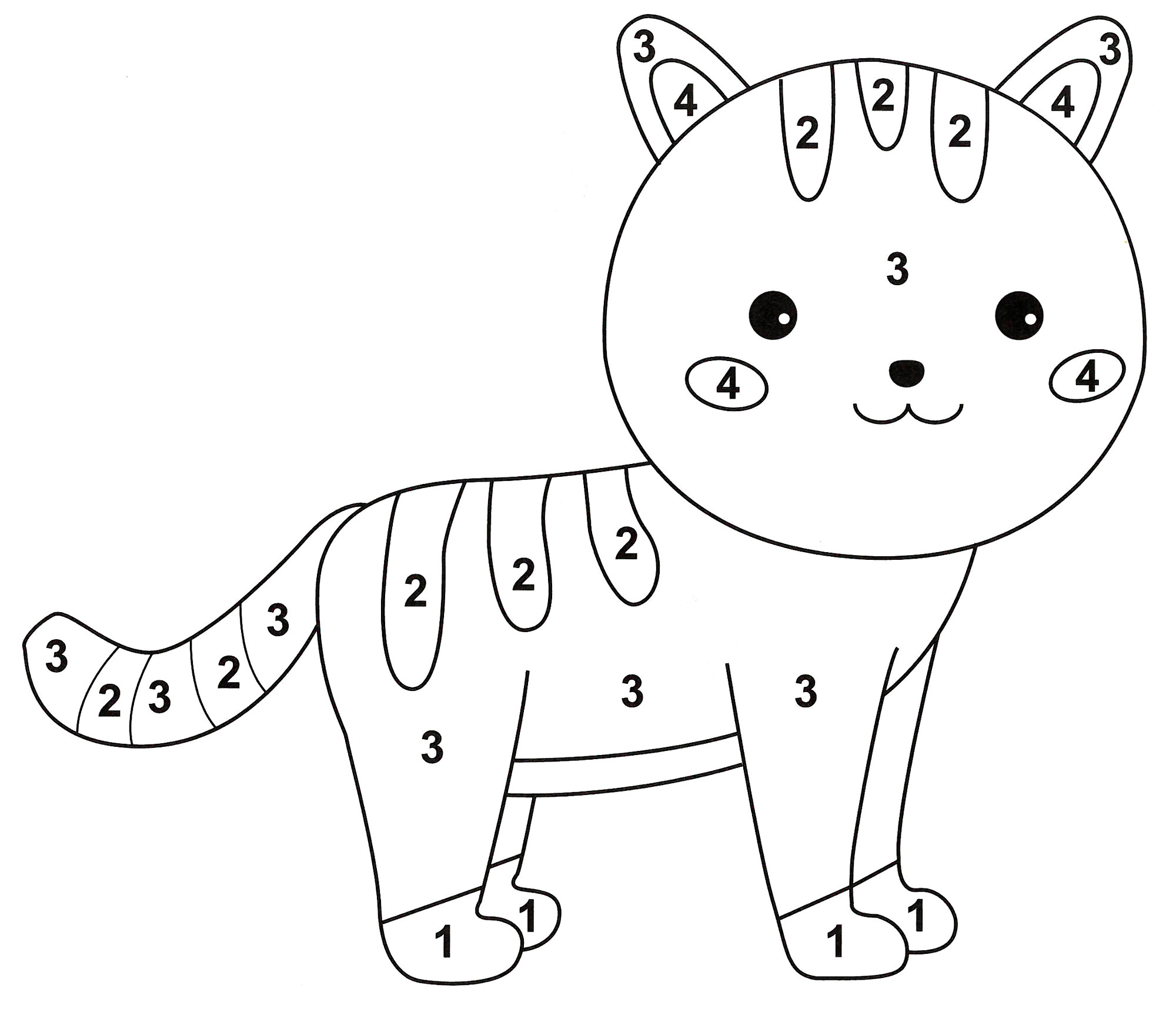 Раскраска Котик с полосочками