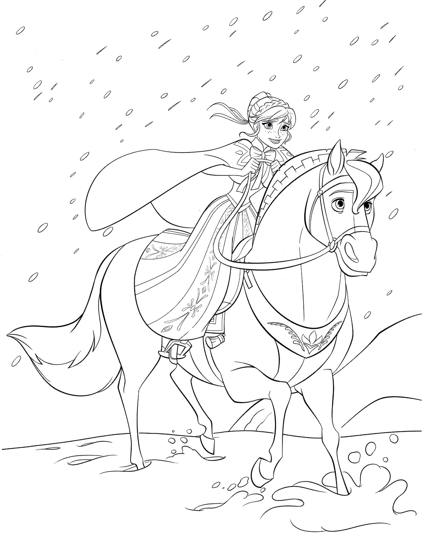 Раскраска Анна на коне