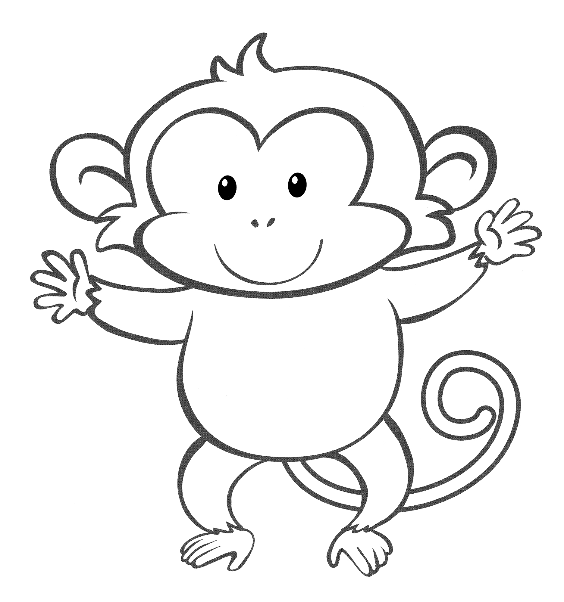 Раскраска Улыбчивая обезьянка