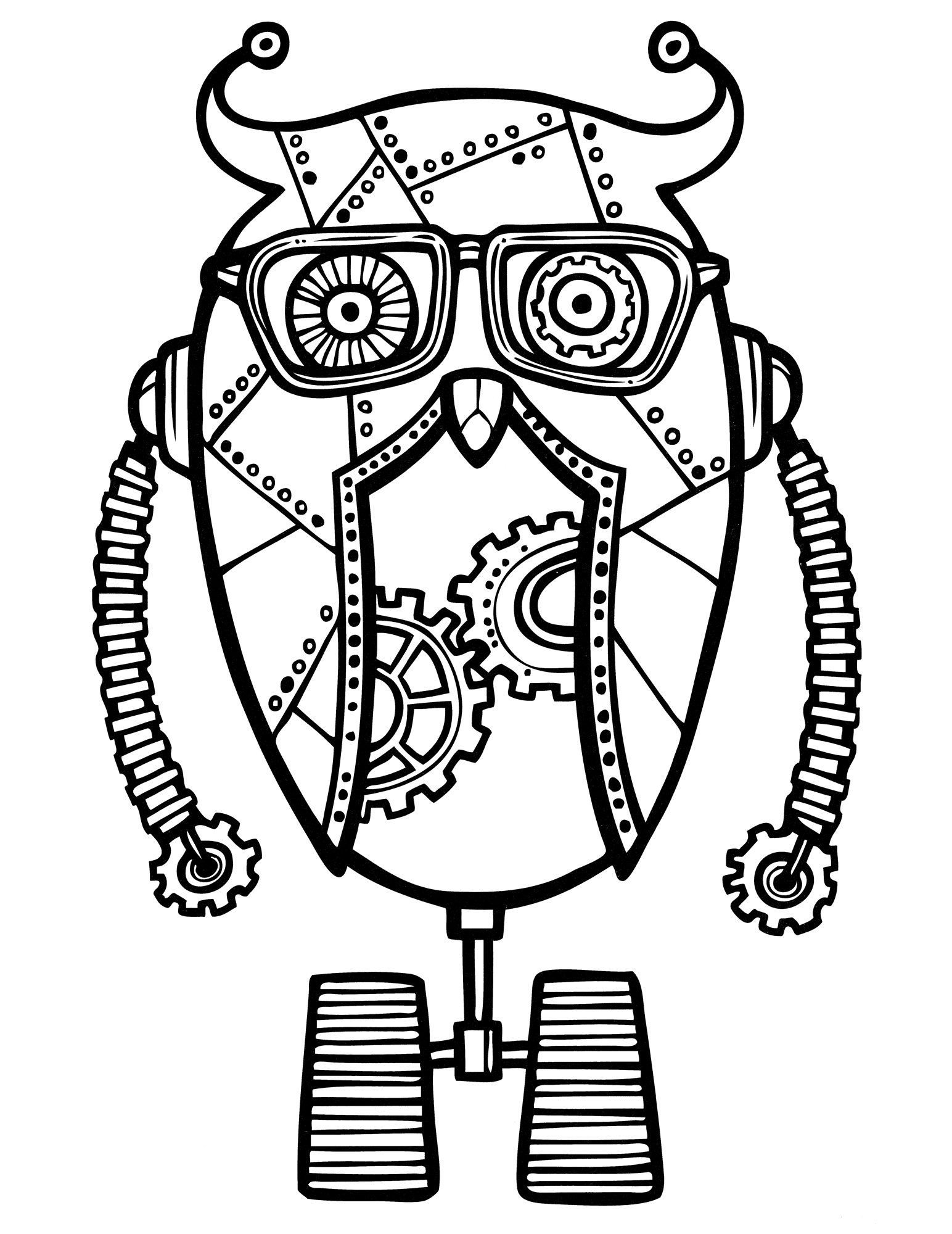 Раскраска Робот-сова