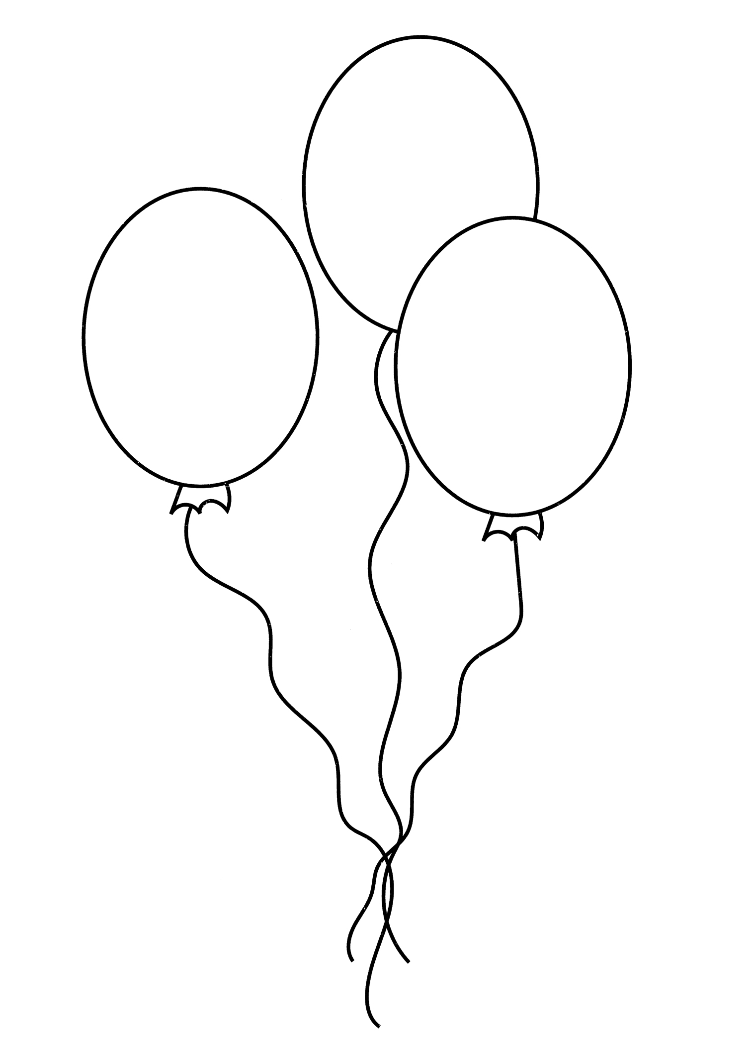 Раскраска Три воздушных шарика
