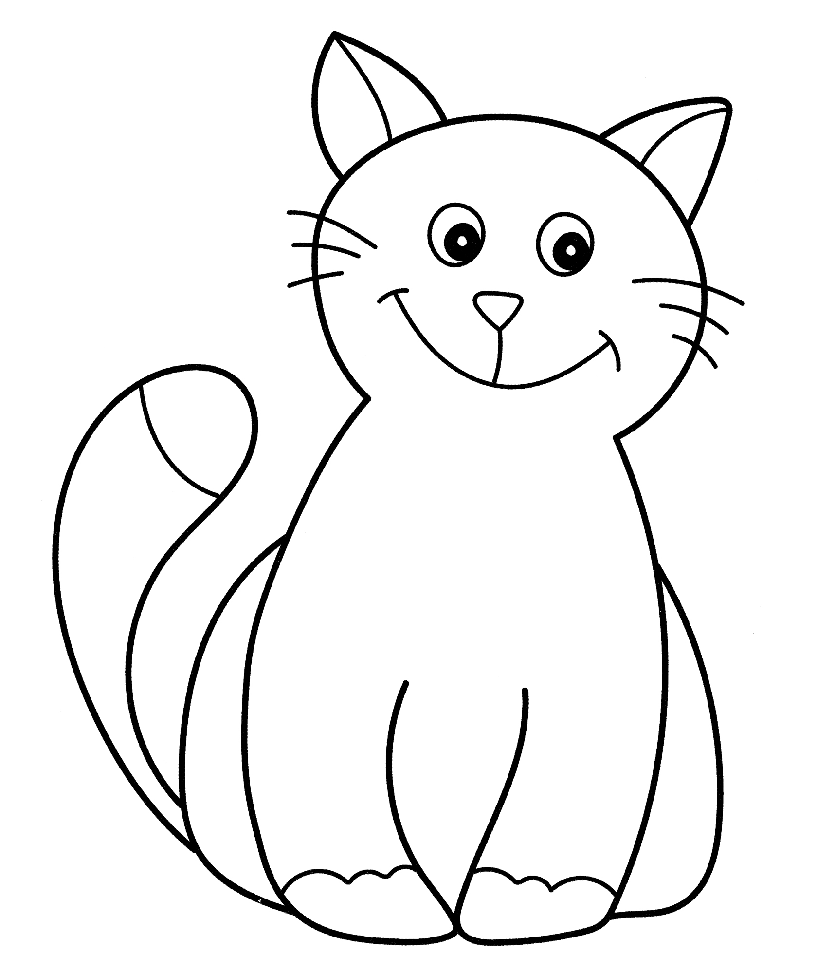 Раскраска Улыбающийся кот - распечатать бесплатно