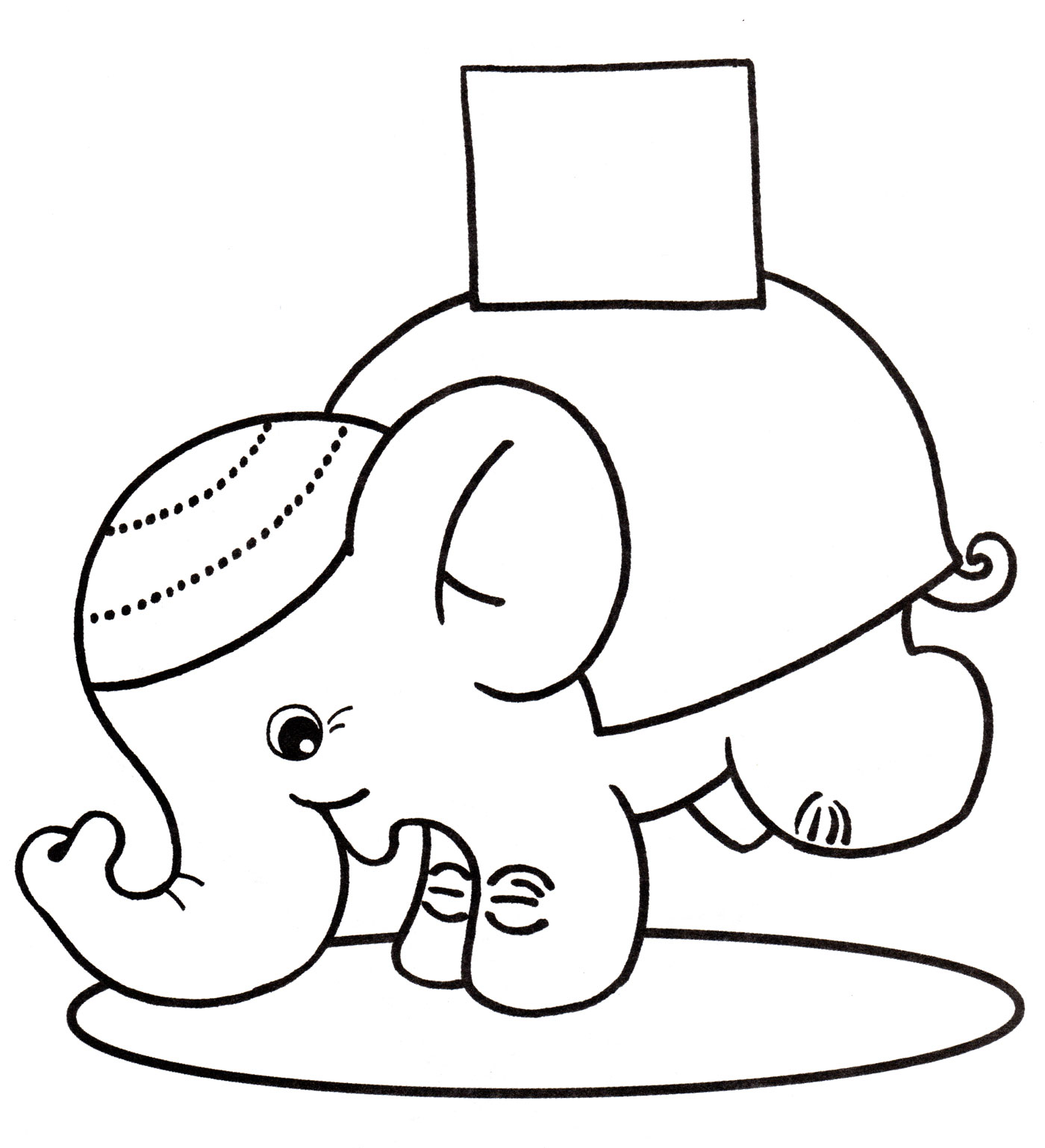 Раскраска Слон-циркач