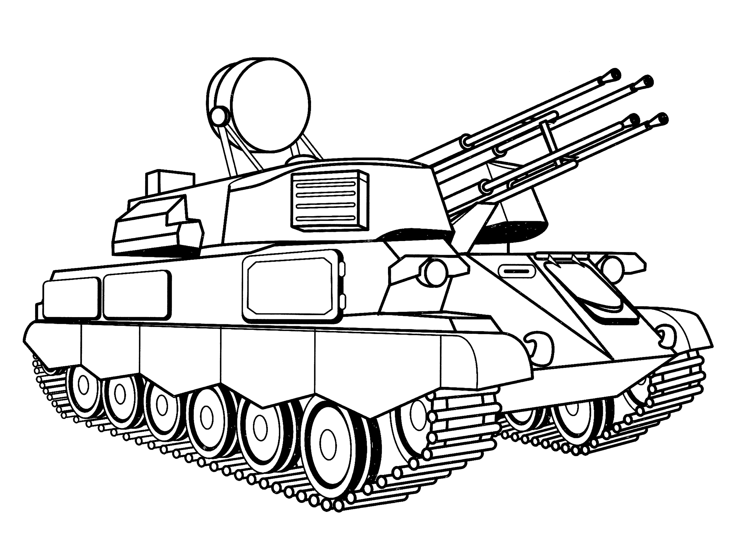 Раскраска Зенитная самоходная установка ЗСУ-23-4 