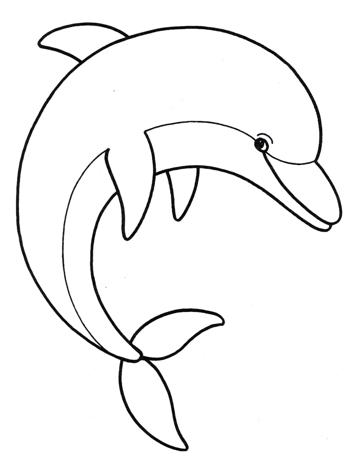 Раскраска Игривый дельфин
