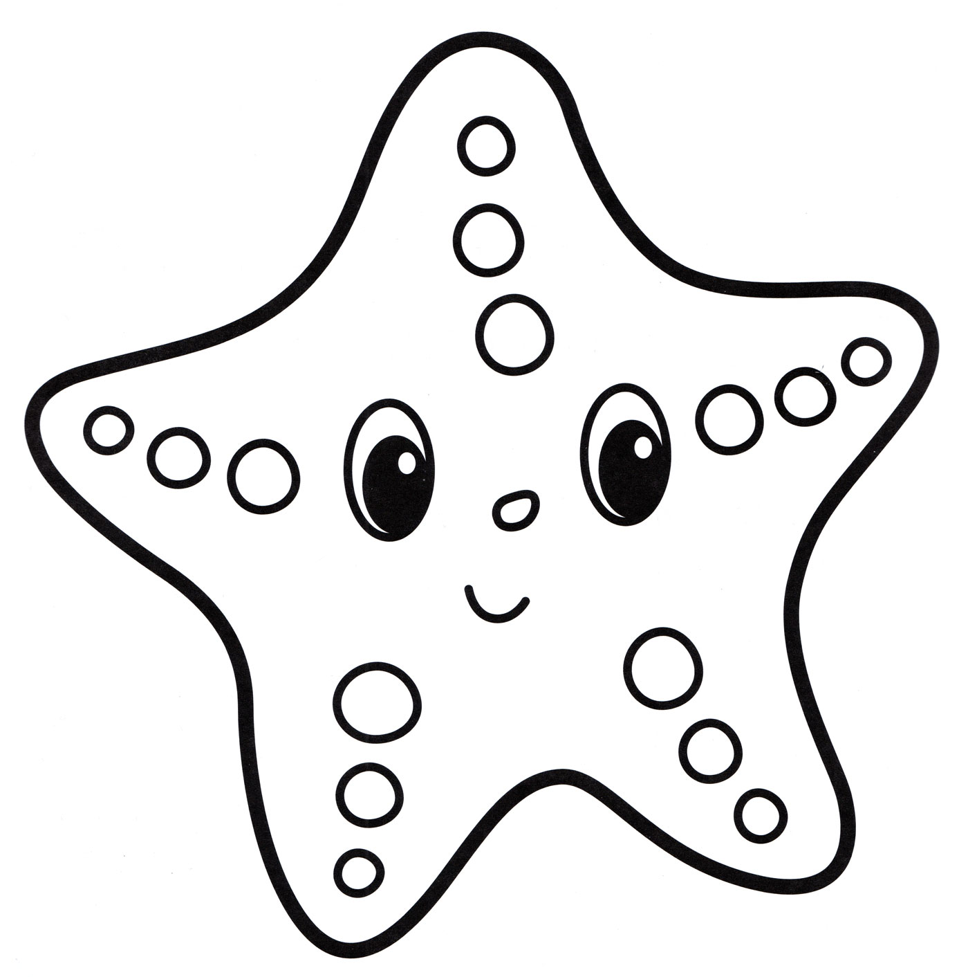 Морская звезда — раскраска
