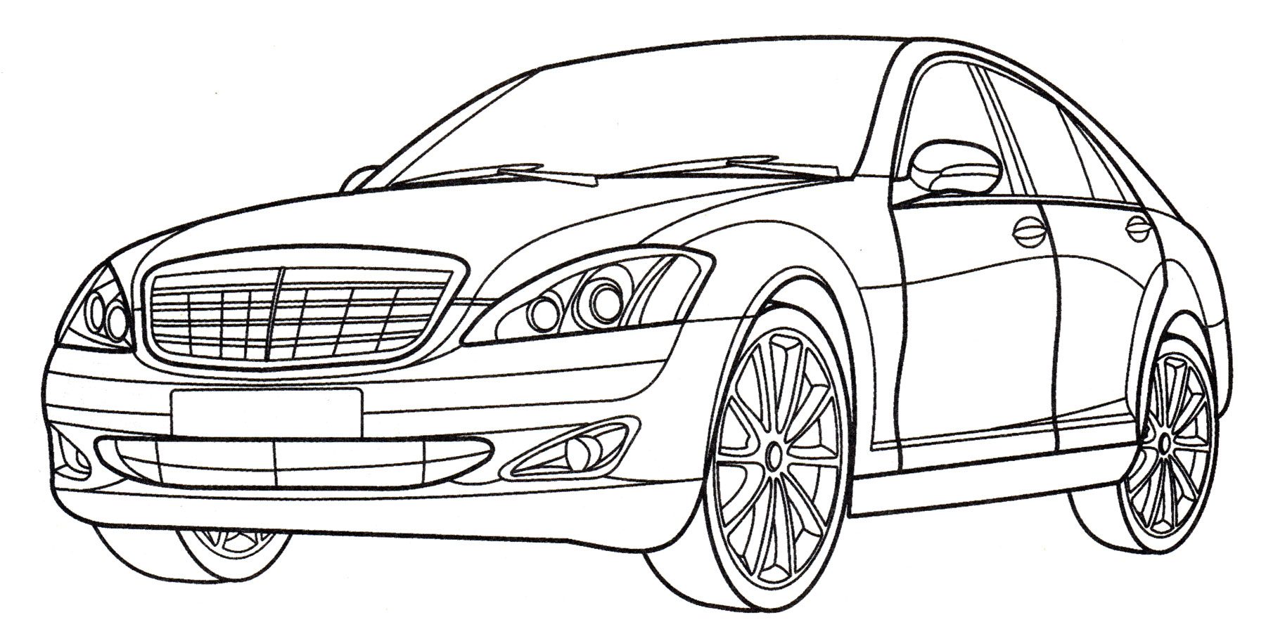 Раскраска Mercedes S 350L