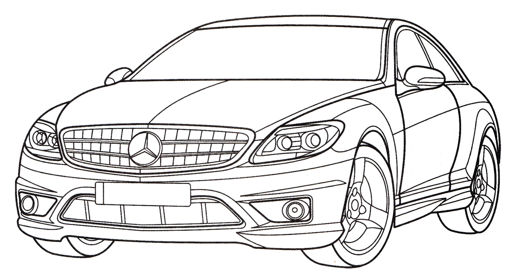 Раскраска Mercedes CL65 AMG
