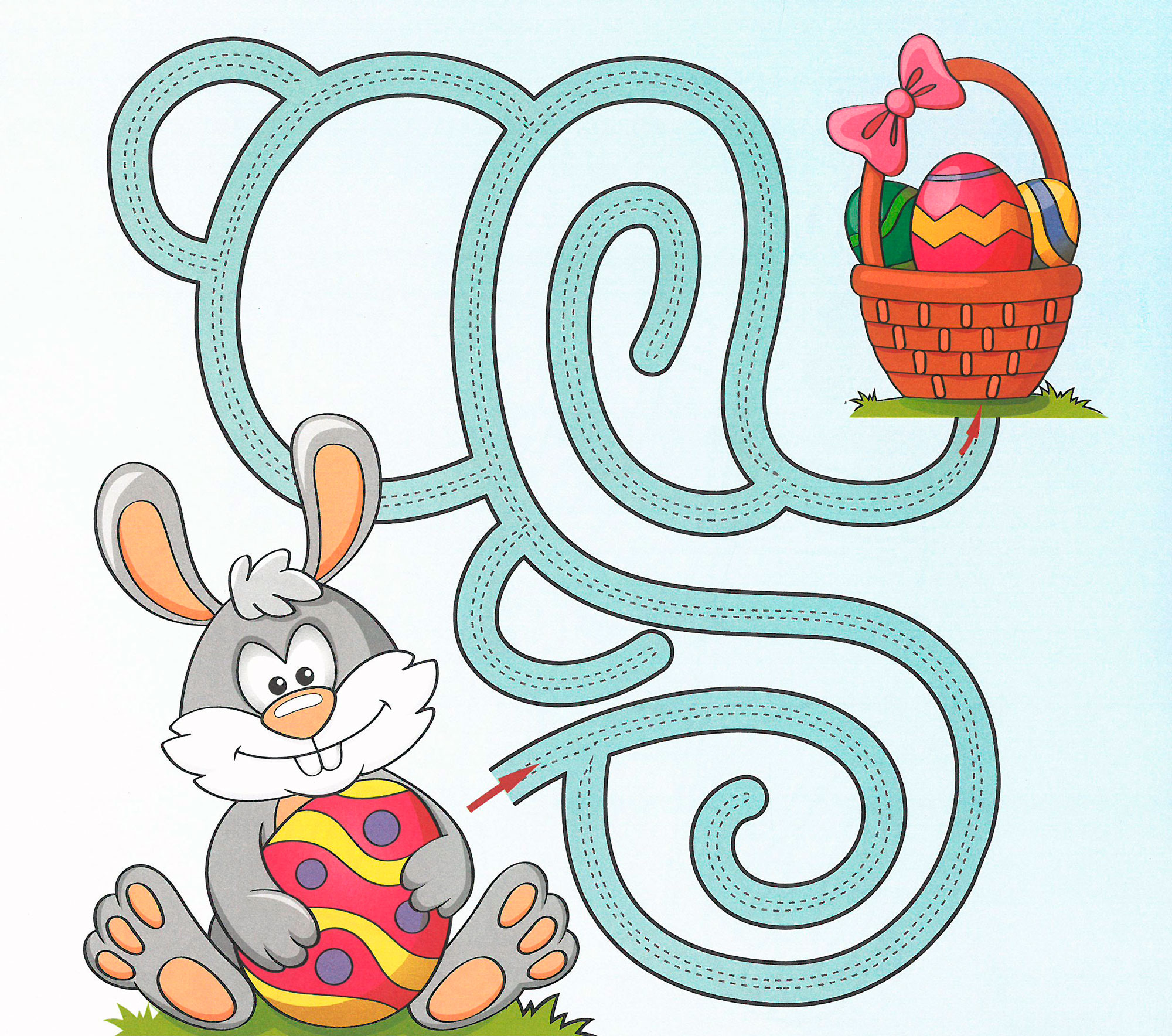 Кролик и пасхальные яица