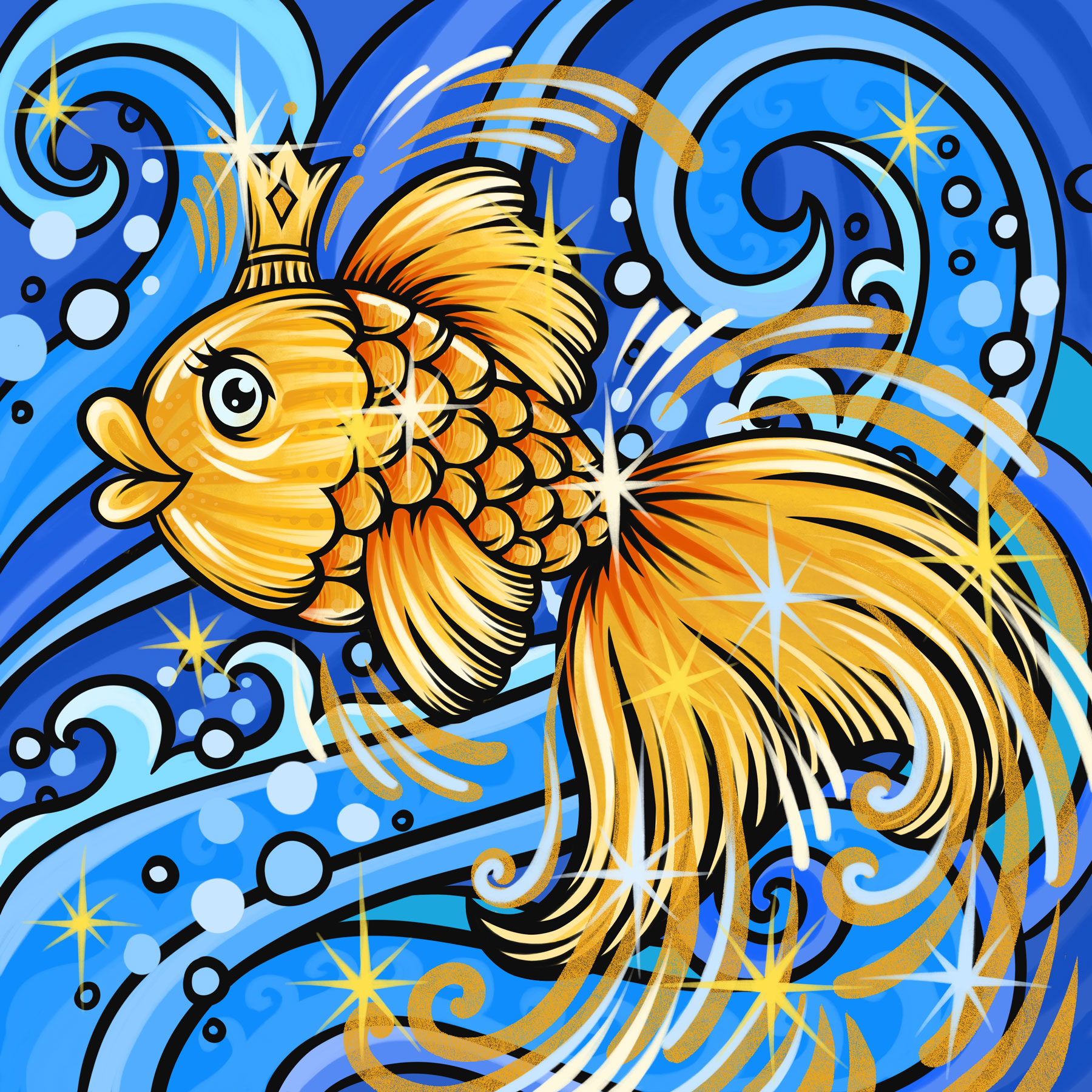Рисунок золотая рыбка пушкин