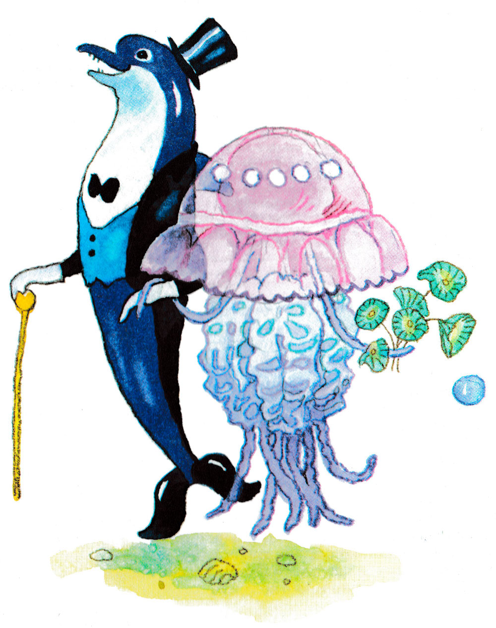 Дельфин и медуза