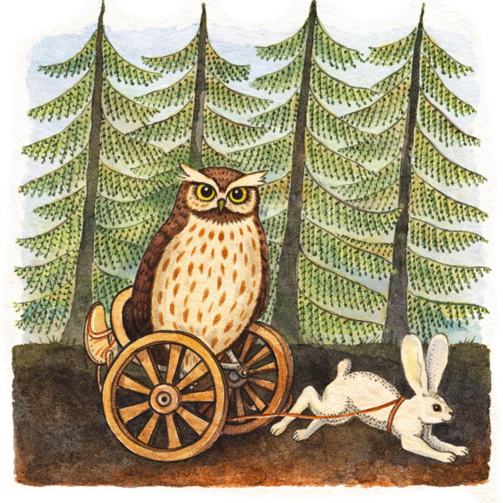 Филин с зайкой