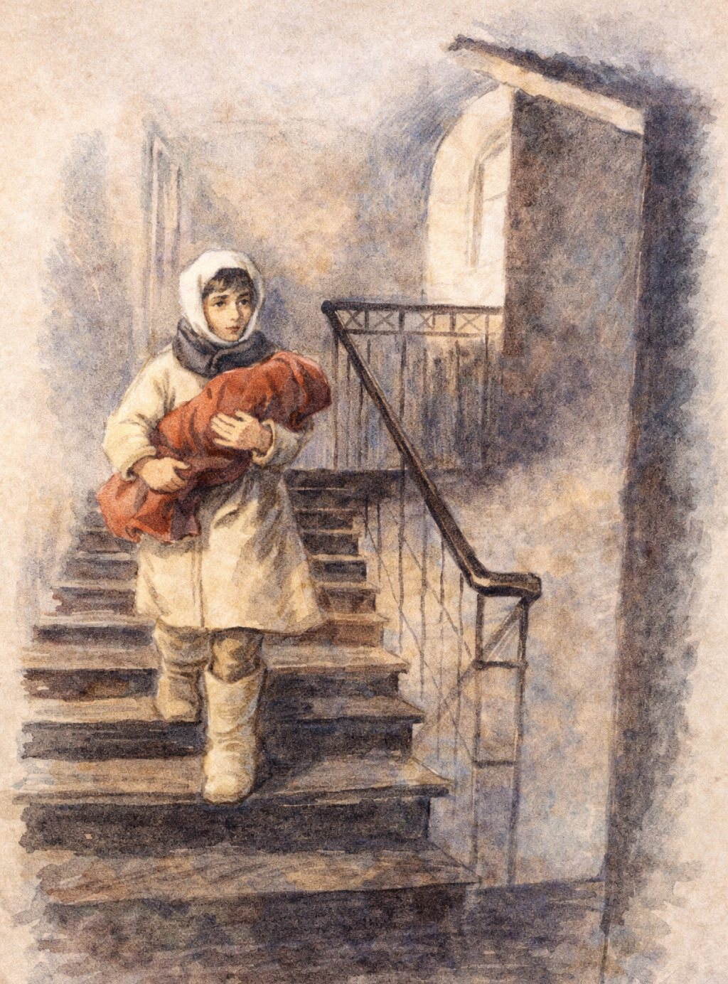 Девушка с ребенком на руках